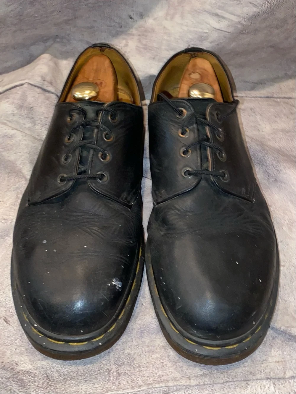 Vintage 80s 90s Doc Dr Martens Made in England 4 Eyelet Derby Oxford Shoes 13